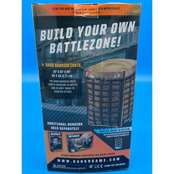 Bunkr Sand Barrier Crate Inflatable Battle Zone Gaming Accessory For Dart Blaste - Picture 2 of 5